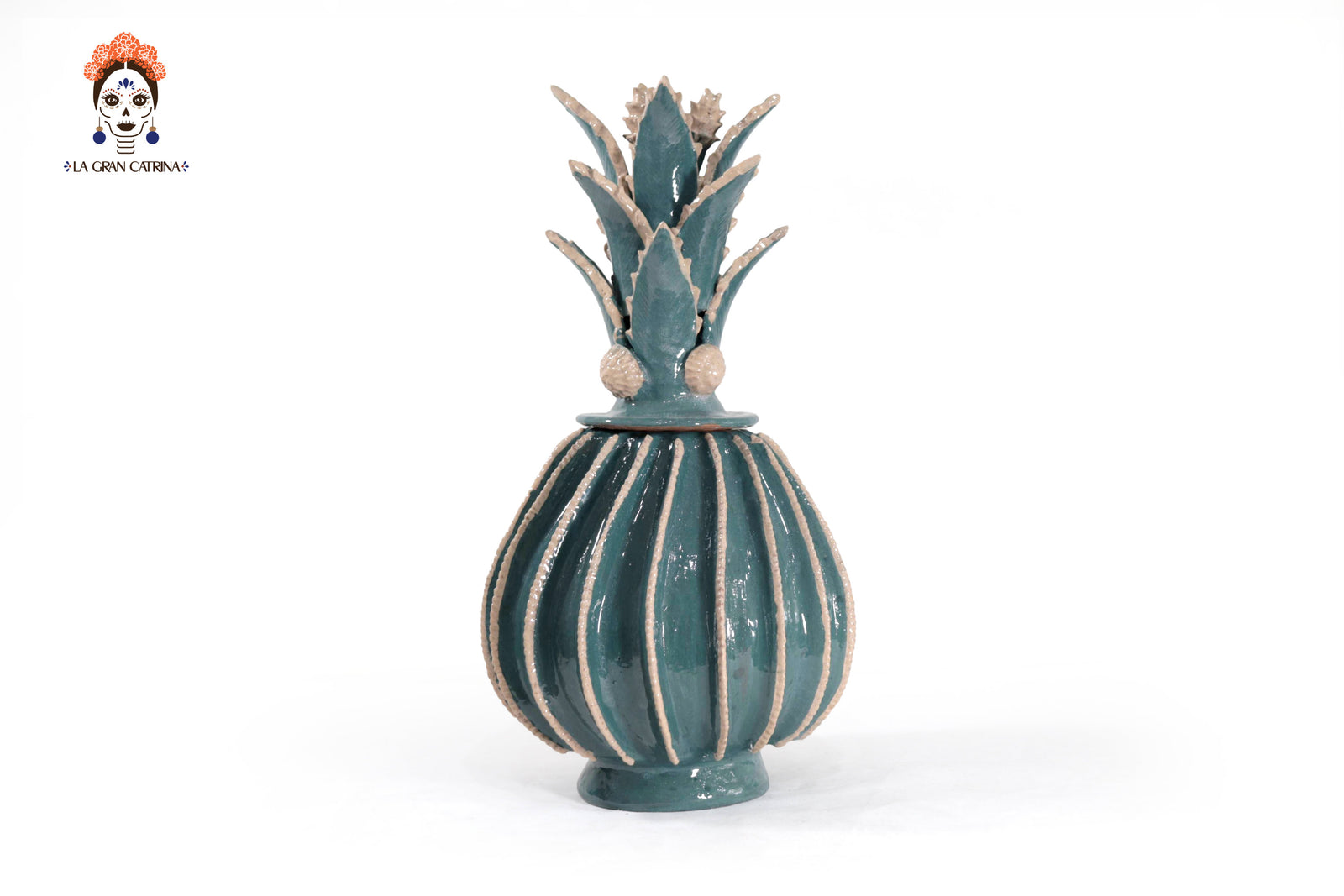 Piña biznaga turquesa con beige - 50 cm. 19.6 in. - Sobre pedido 5+ Pz. Piña