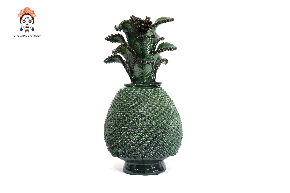 Piña Verde de Picos con Hojas Curveadas - 38 cm. 15 in.