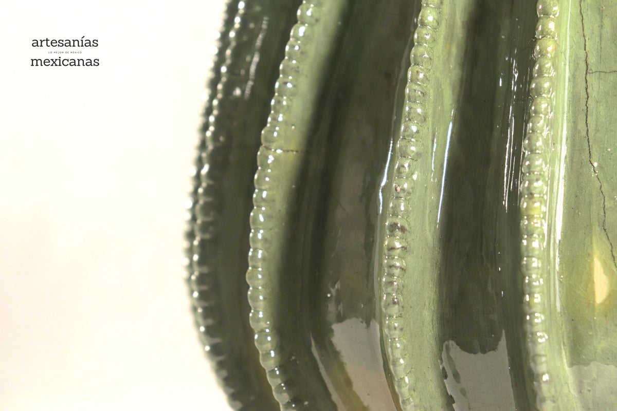 Piña michoacana de barro - Biznaga limón - 55 cm. 22 in.
