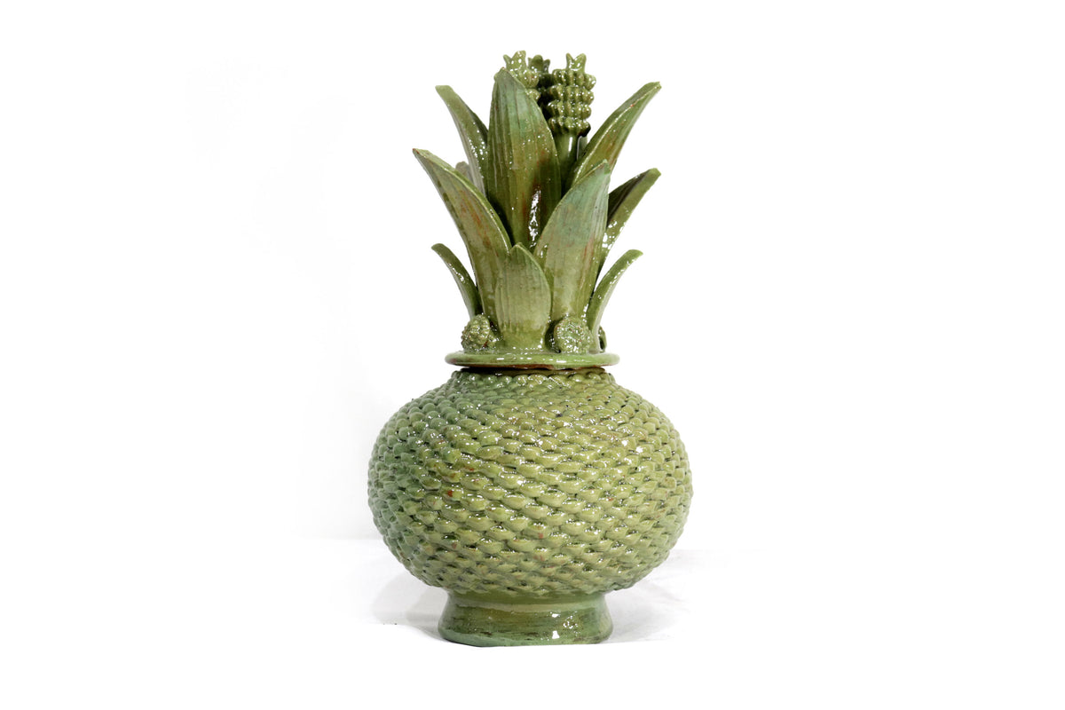 Piña michoacana de barro - Verde claro de bolitas - 32 cm. 13 in.