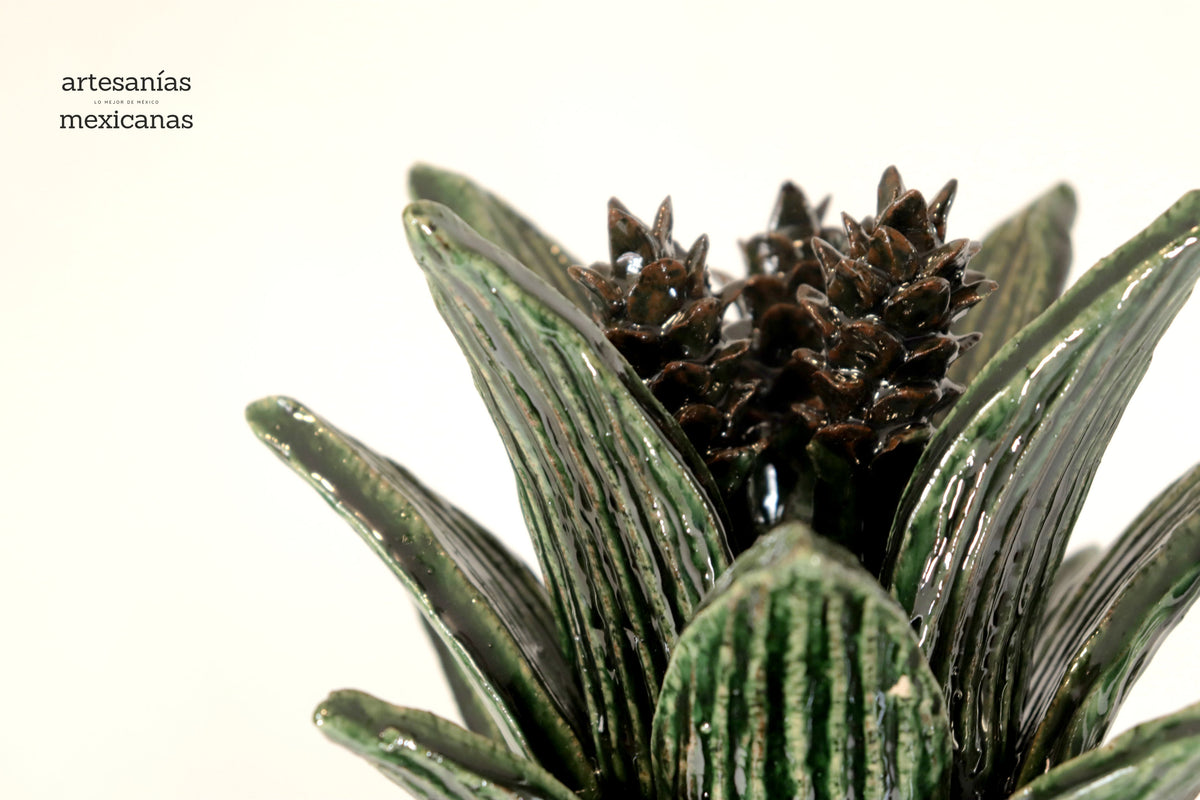 Piña michoacana de barro - 65 cm. 26 in. - Biznaga verde Piña