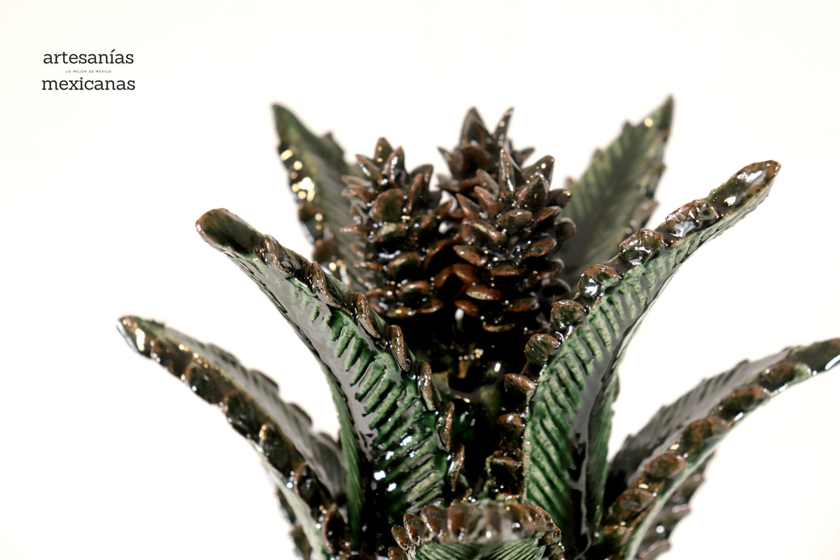 Piña michoacana de barro - Verde Biznaga - 67 cm. 26.3 in. Piña