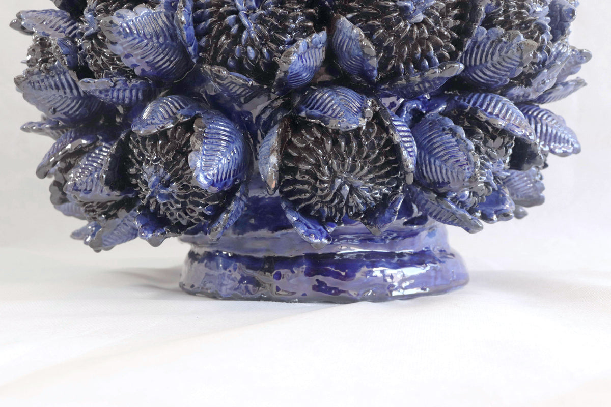 Piña de flores de alcachofa azules - 60 cm. 24 in. Piña
