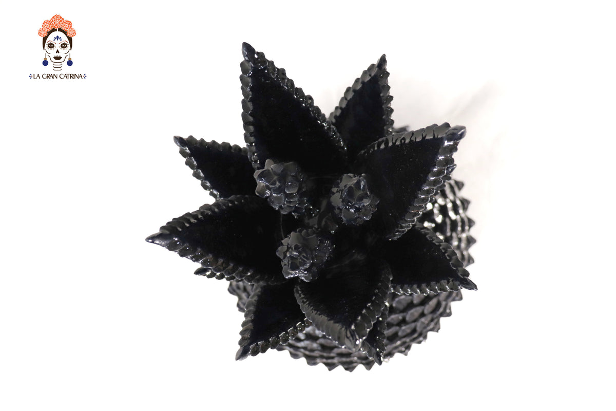 Piña michoacana de barro de hojas - 70 cm. 27.5 in. - Azul Piña
