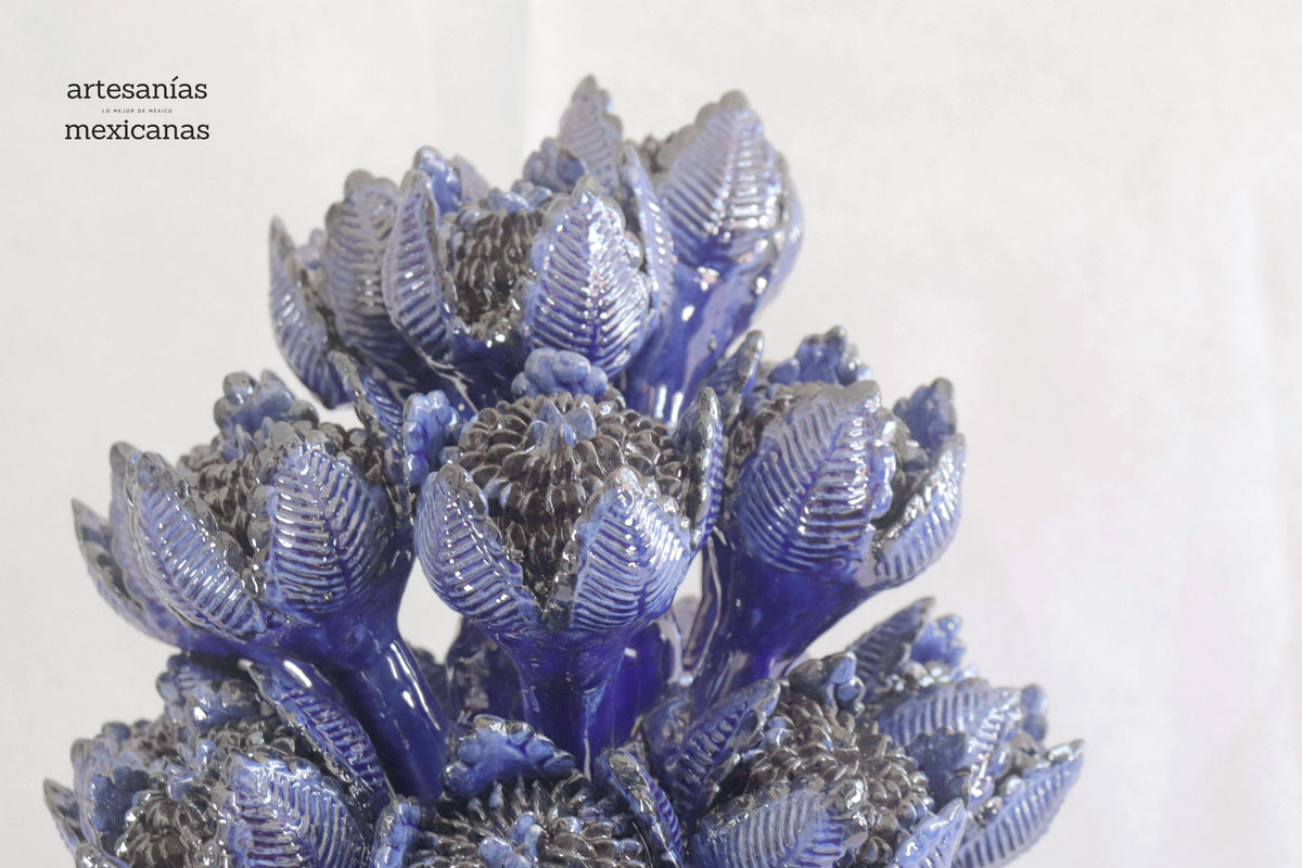 Piña de flores de alcachofa azules - 60 cm. 24 in. Piña