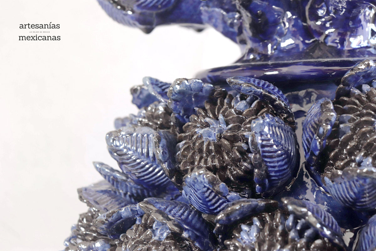 Piña de flores de alcachofa azules - 60 cm. 24 in. Piña