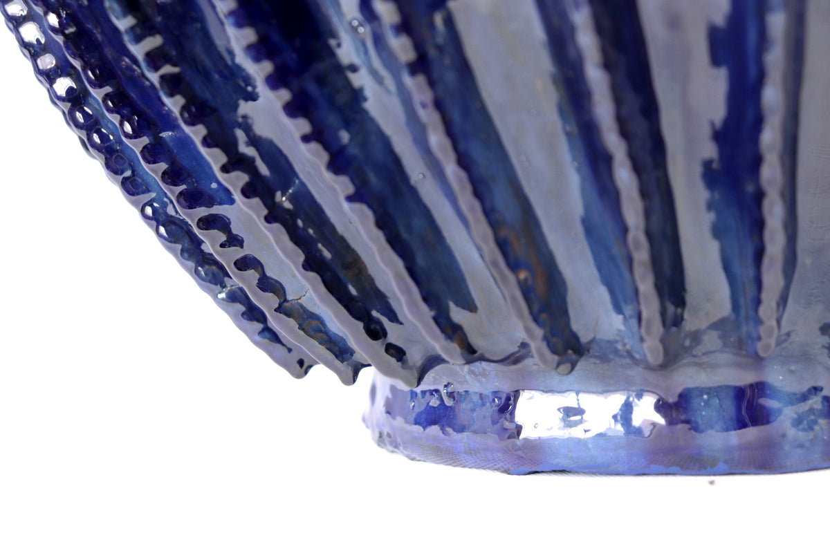 Piña michoacana de barro - Pieza fina Tapa de Cruz - 58 cm. 23 in. - Azul Piña