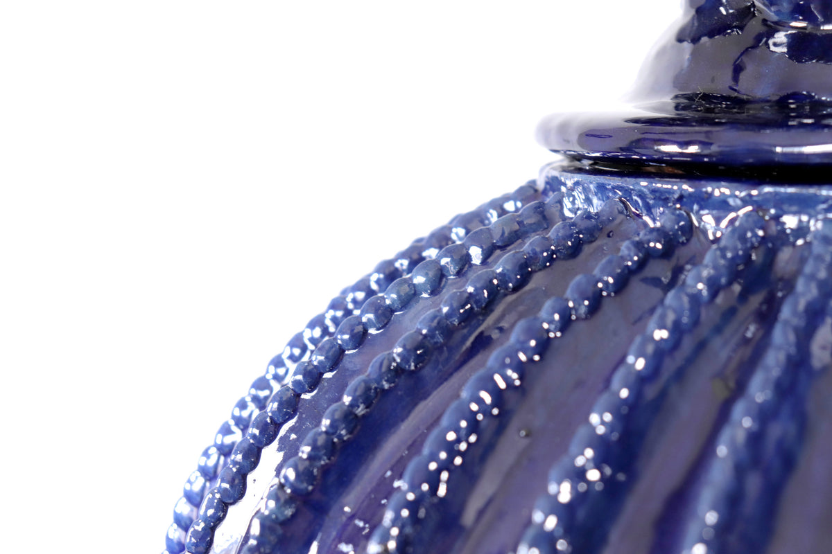 Piña michoacana de barro - Pieza fina Tapa de Cruz - 58 cm. 23 in. - Azul Piña