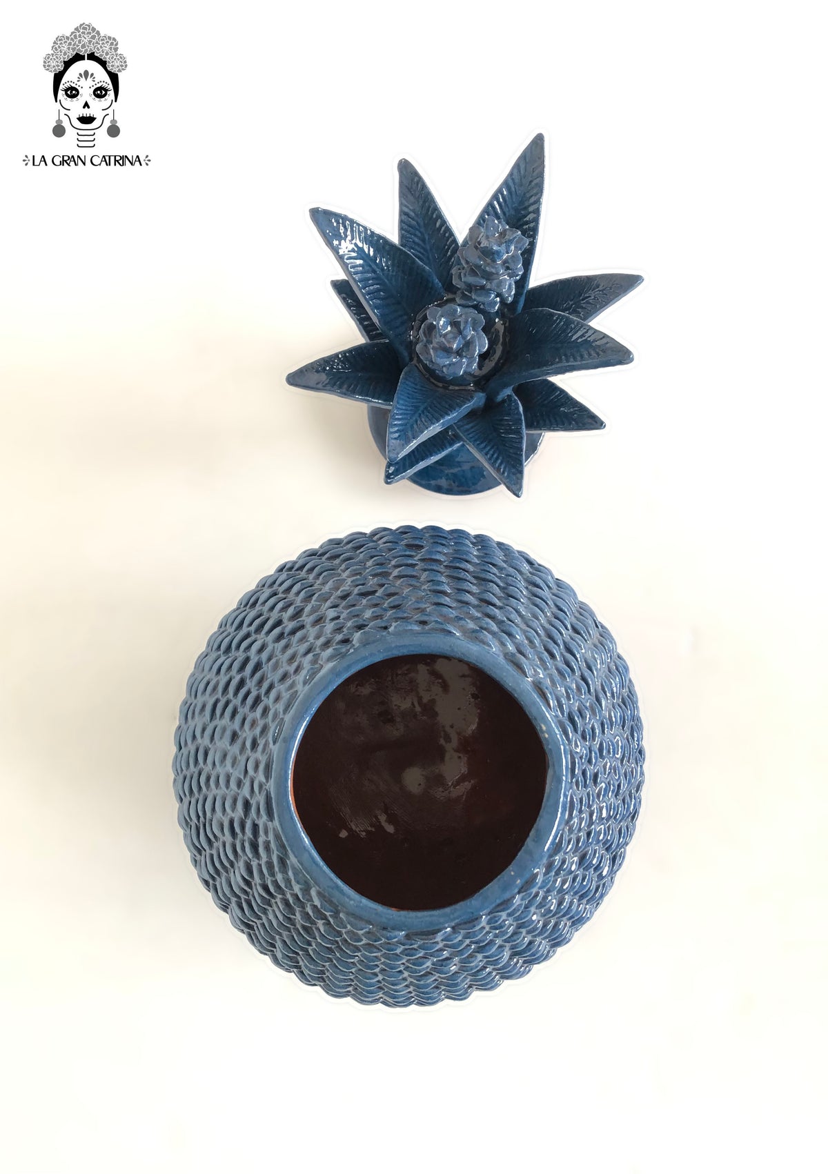 Piña michoacana de barro - Ladrillo azul - 50 cm. 20 in.