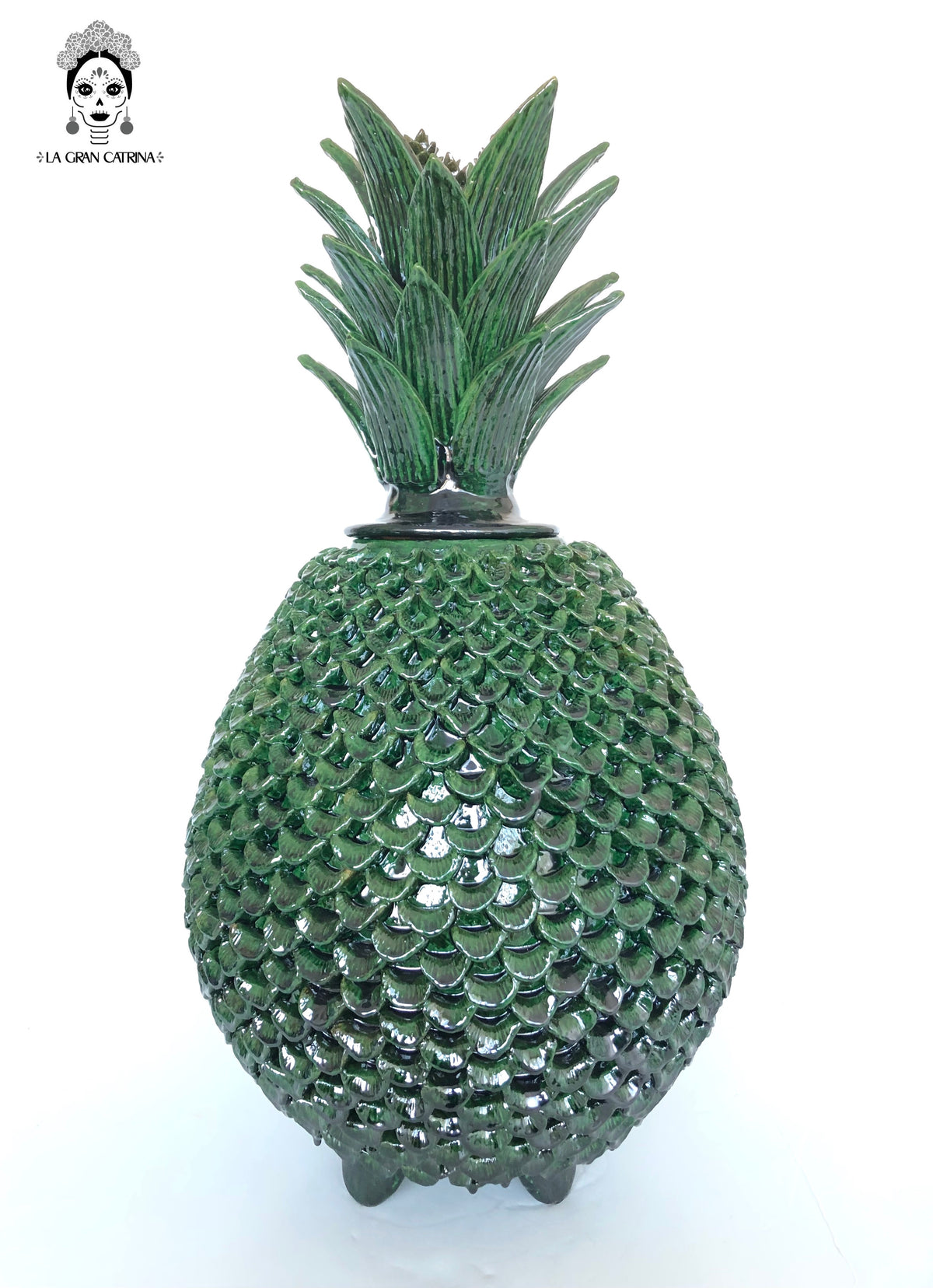 Piña michoacana de barro - 65 cm. 26 in. - Pétalos Verdes