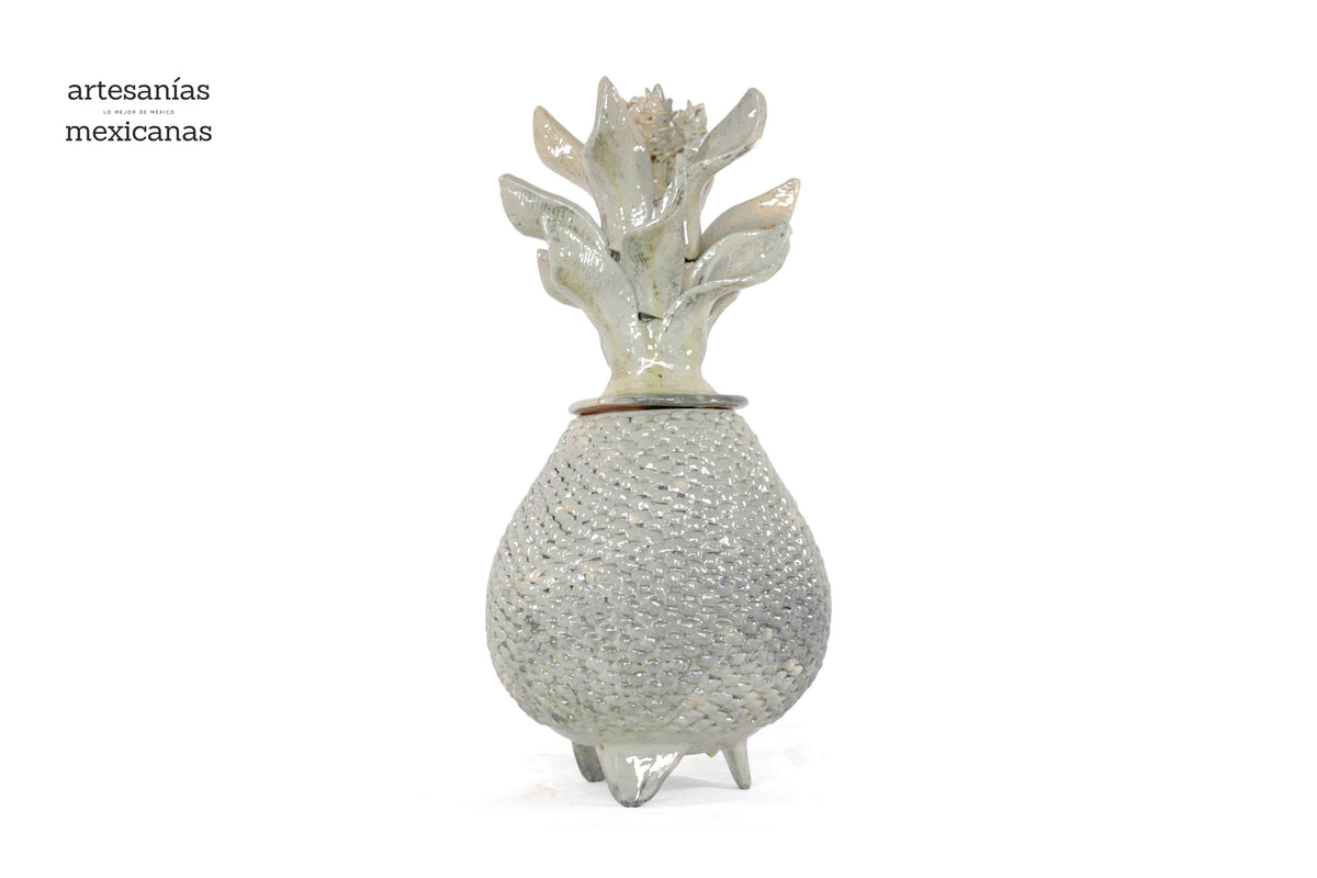 Piña beige de tejido de tapa ondulada - 50 cm. 20 in.