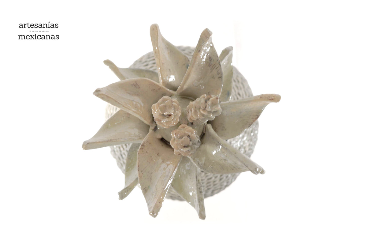 Piña beige de tejido de tapa ondulada - 50 cm. 20 in.