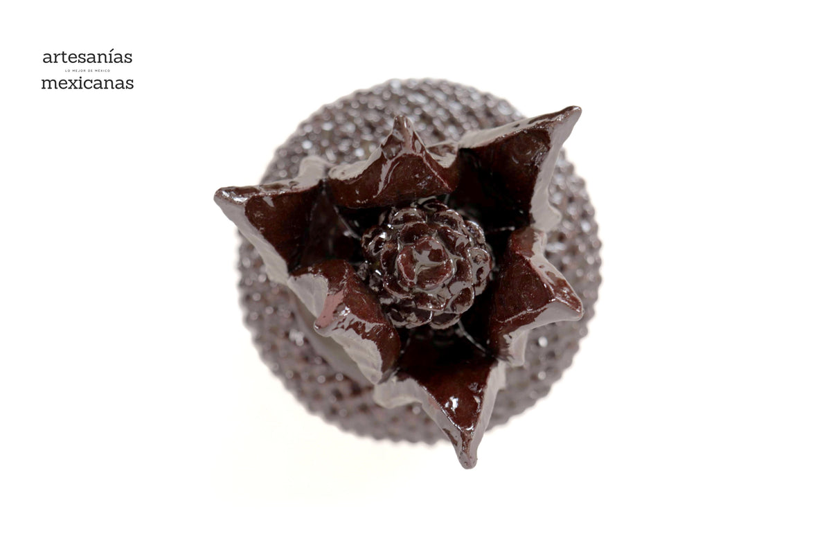 Piña café de barro vidriado - 22 cm. 8.6 in.