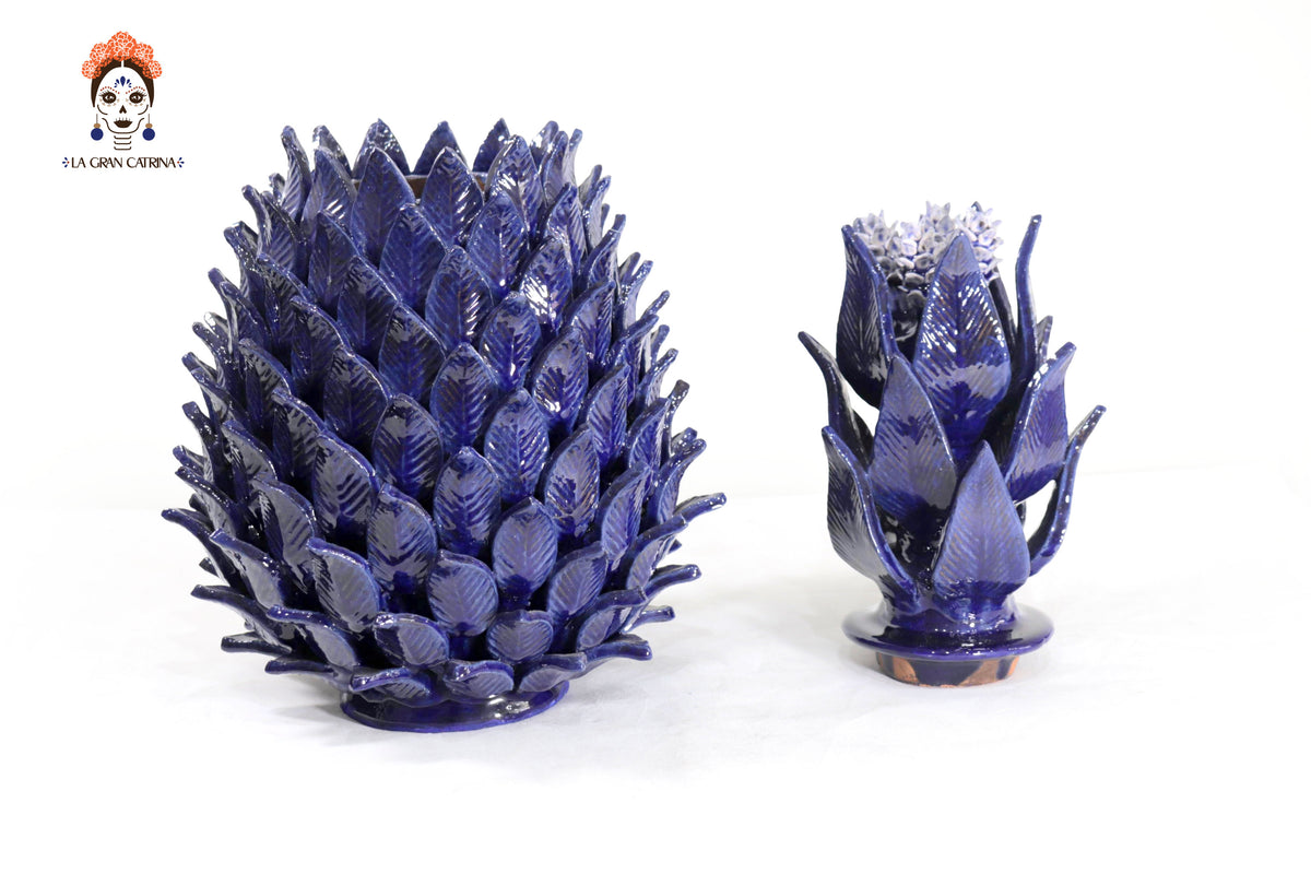 Piña azul de hojas de tapa curveada - 50 cm. 20 in. - Sobre Pedido Sobre pedido