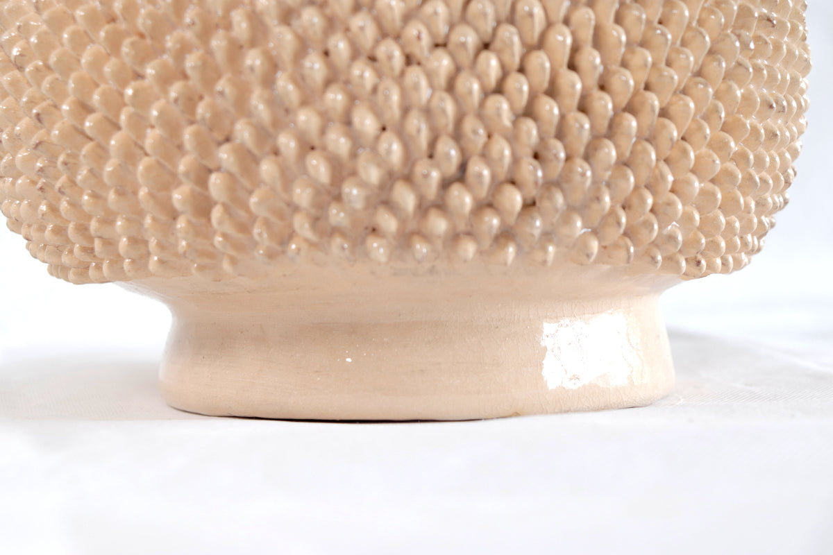 Piña michoacana de barro - Beige con picos - 47 cm. 19 in. - En producción Sobre pedido