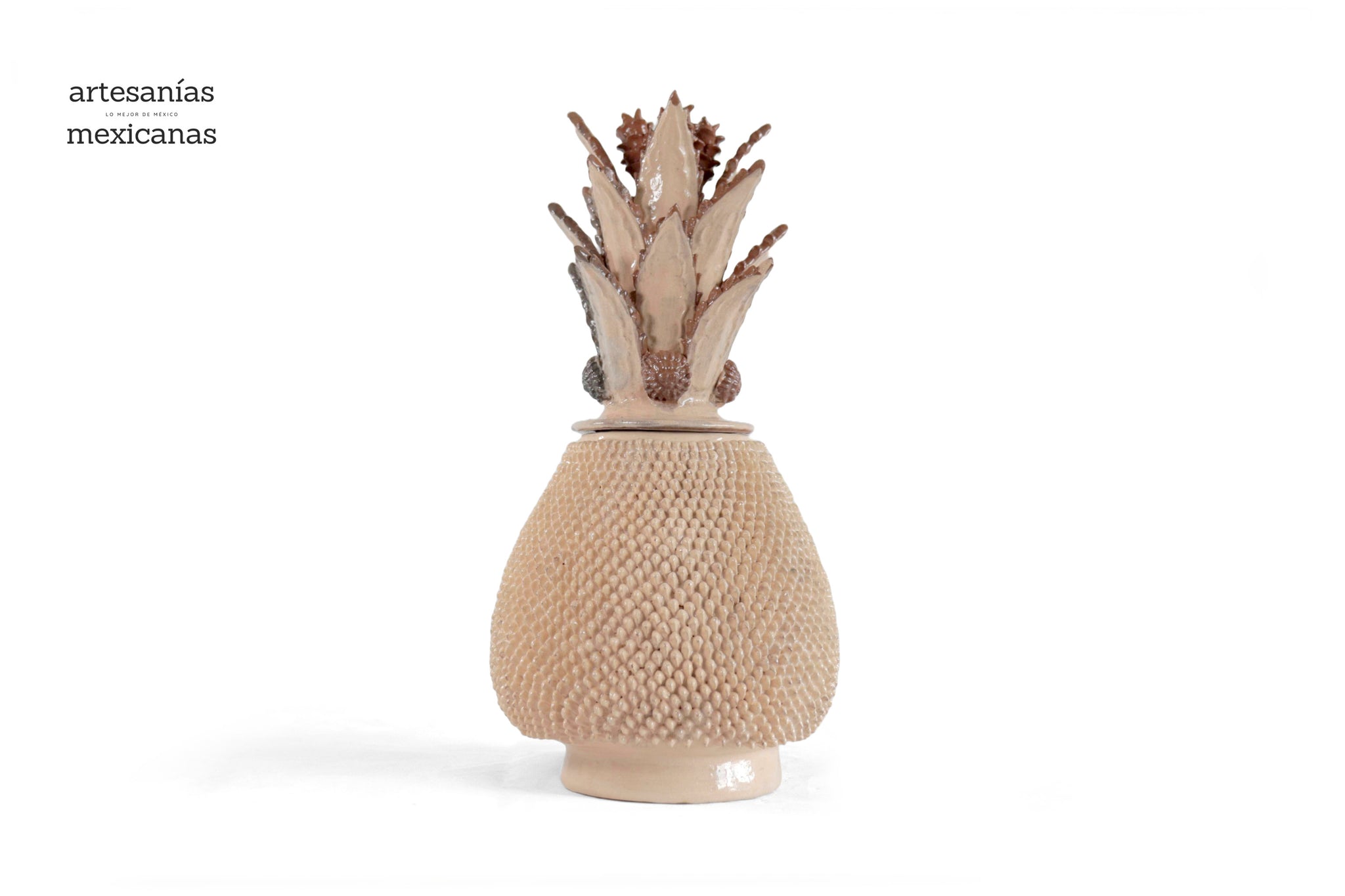 Piña michoacana de barro - Beige con picos - 47 cm. 19 in. - En produc ...