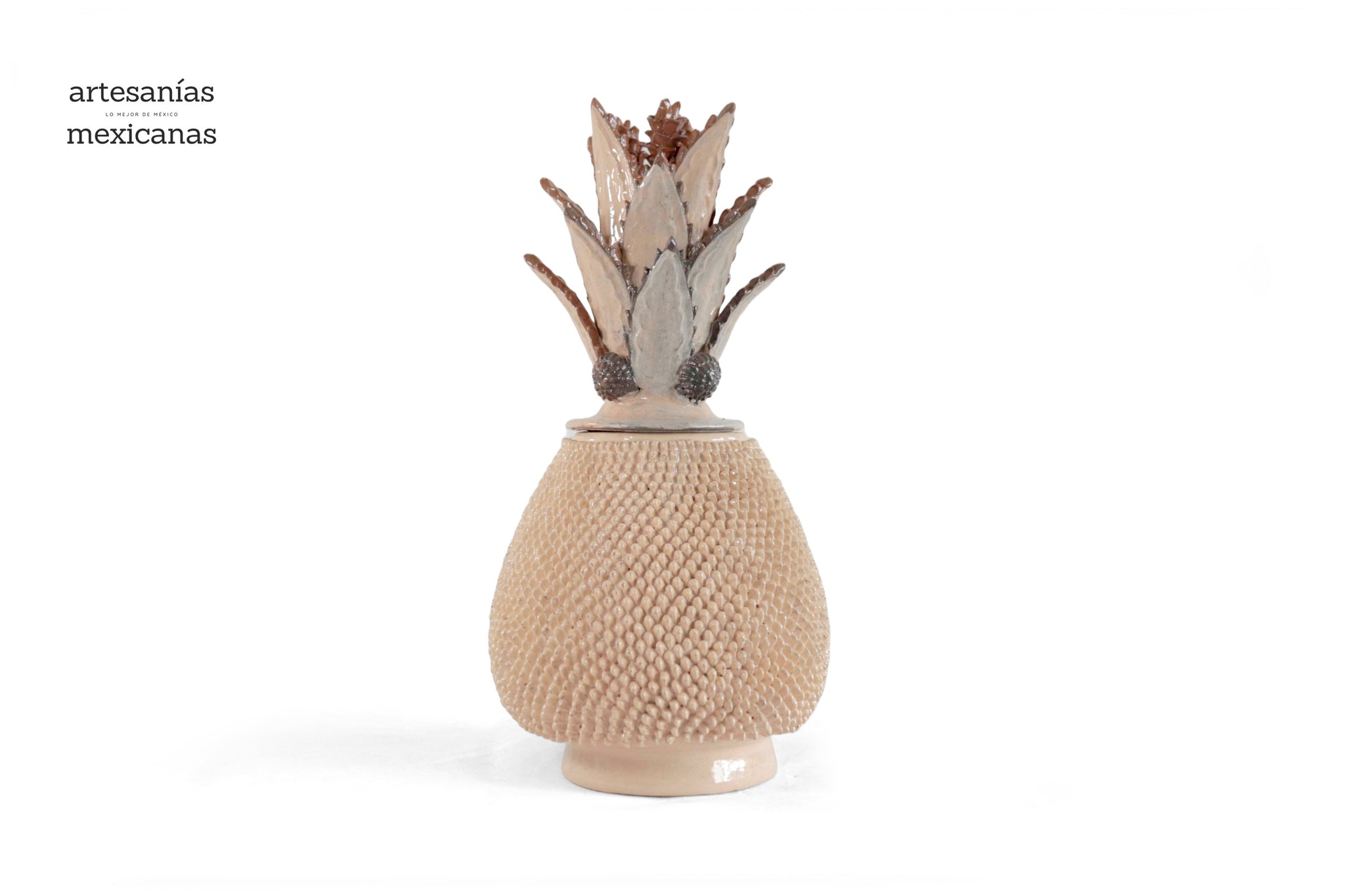 Piña michoacana de barro - Beige con picos - 47 cm. 19 in. - En produc ...