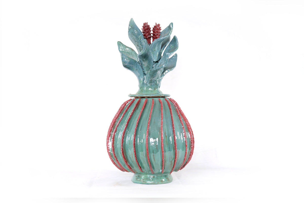 Piña biznaga cactácea de tapa ondulada - 48 cm. 18.8 in.