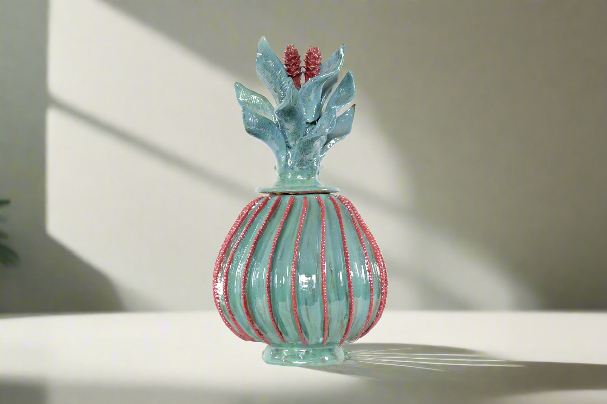 Piña biznaga cactácea de tapa ondulada - 48 cm. 18.8 in.