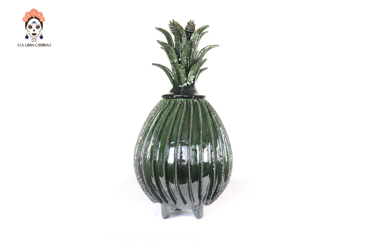 Piña michoacana de barro - Verde Biznaga - 67 cm. 26.3 in.