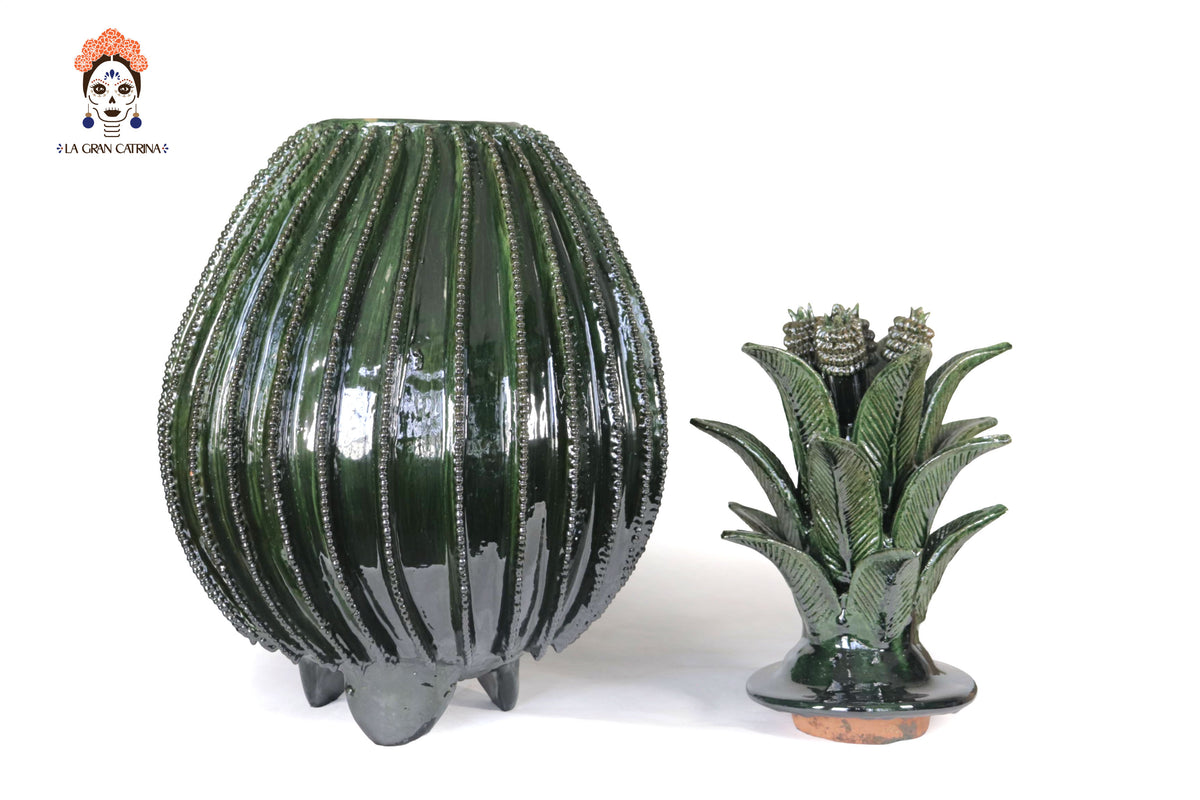 Piña michoacana de barro - Verde Biznaga - 67 cm. 26.3 in.
