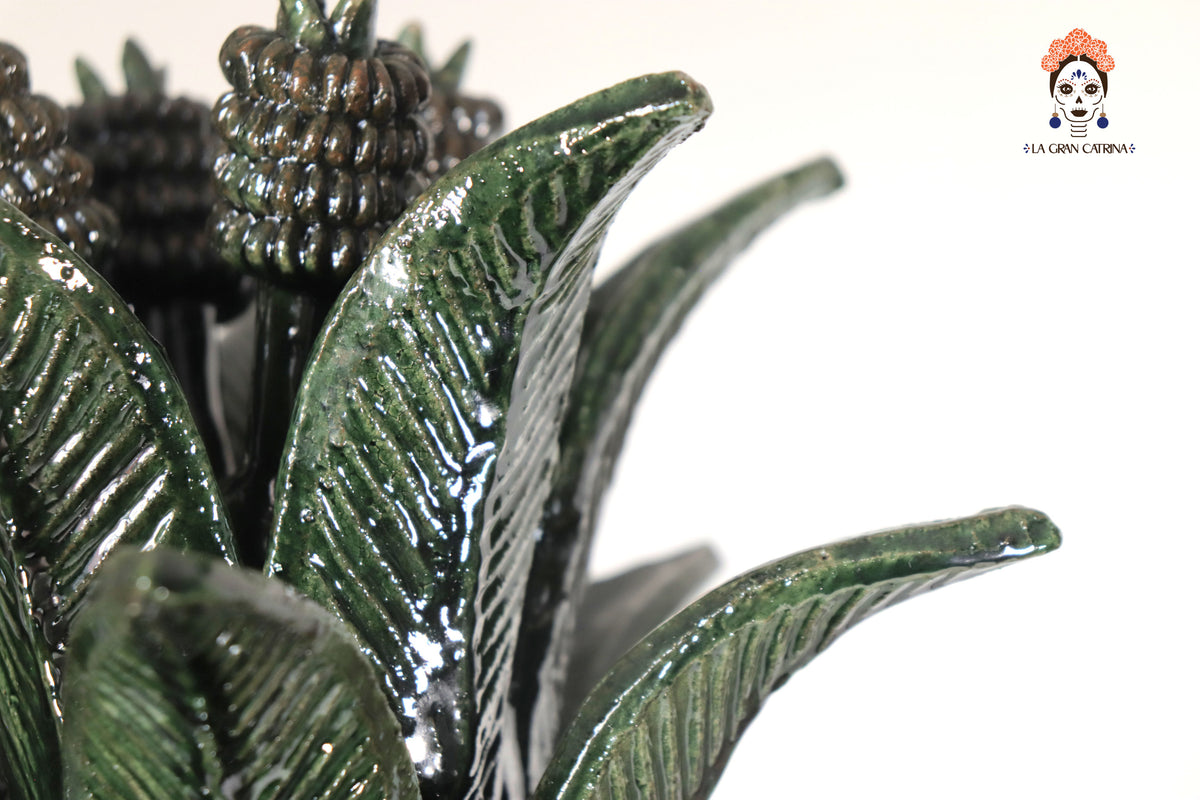 Piña michoacana de barro - Verde Biznaga - 67 cm. 26.3 in.