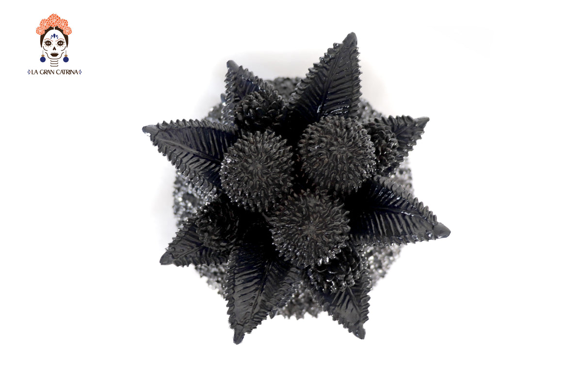 Piña michoacana de barro - Azul de concurso de Florecillas - 69 cm. 27.1 in. Piña