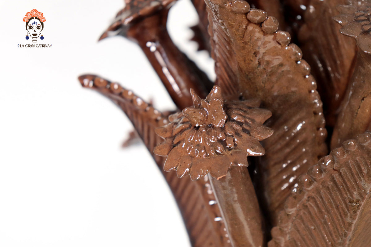 Piña michoacana de barro - Cafe de puteado fino - 70 cm. 27.5 in.