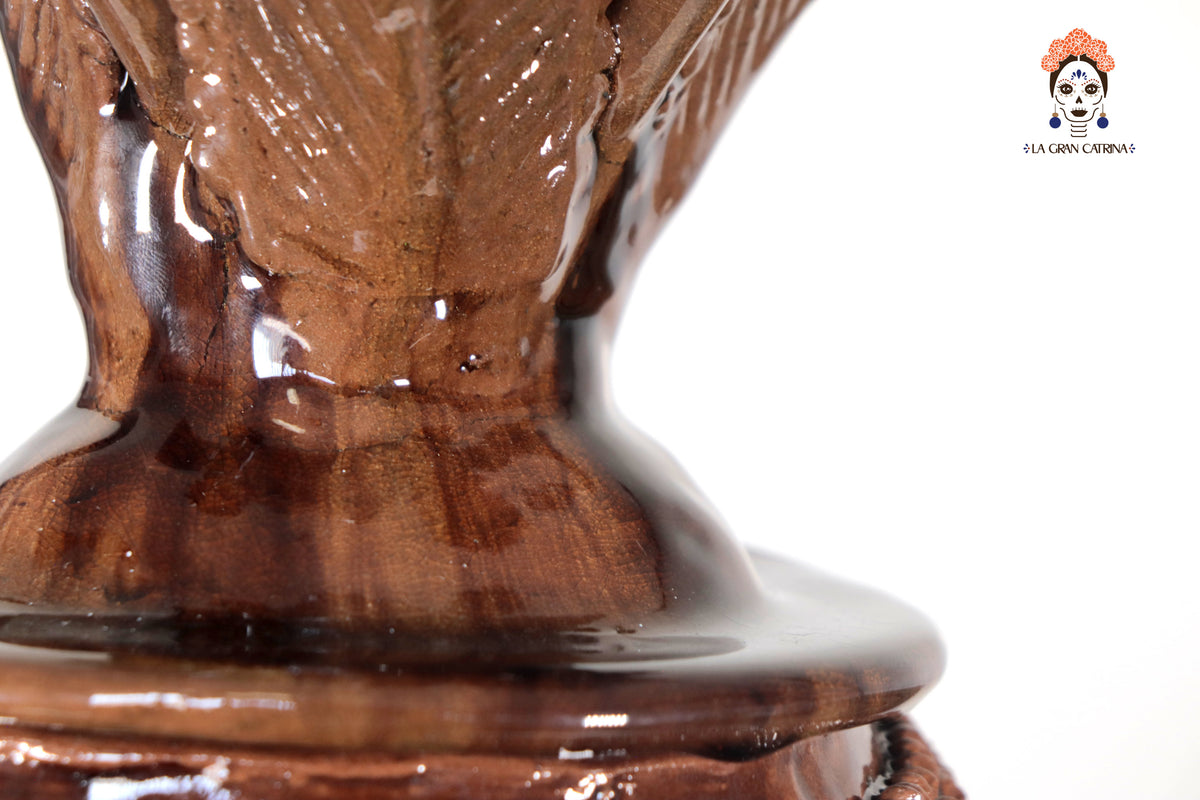 Piña michoacana de barro - Cafe de puteado fino - 70 cm. 27.5 in.