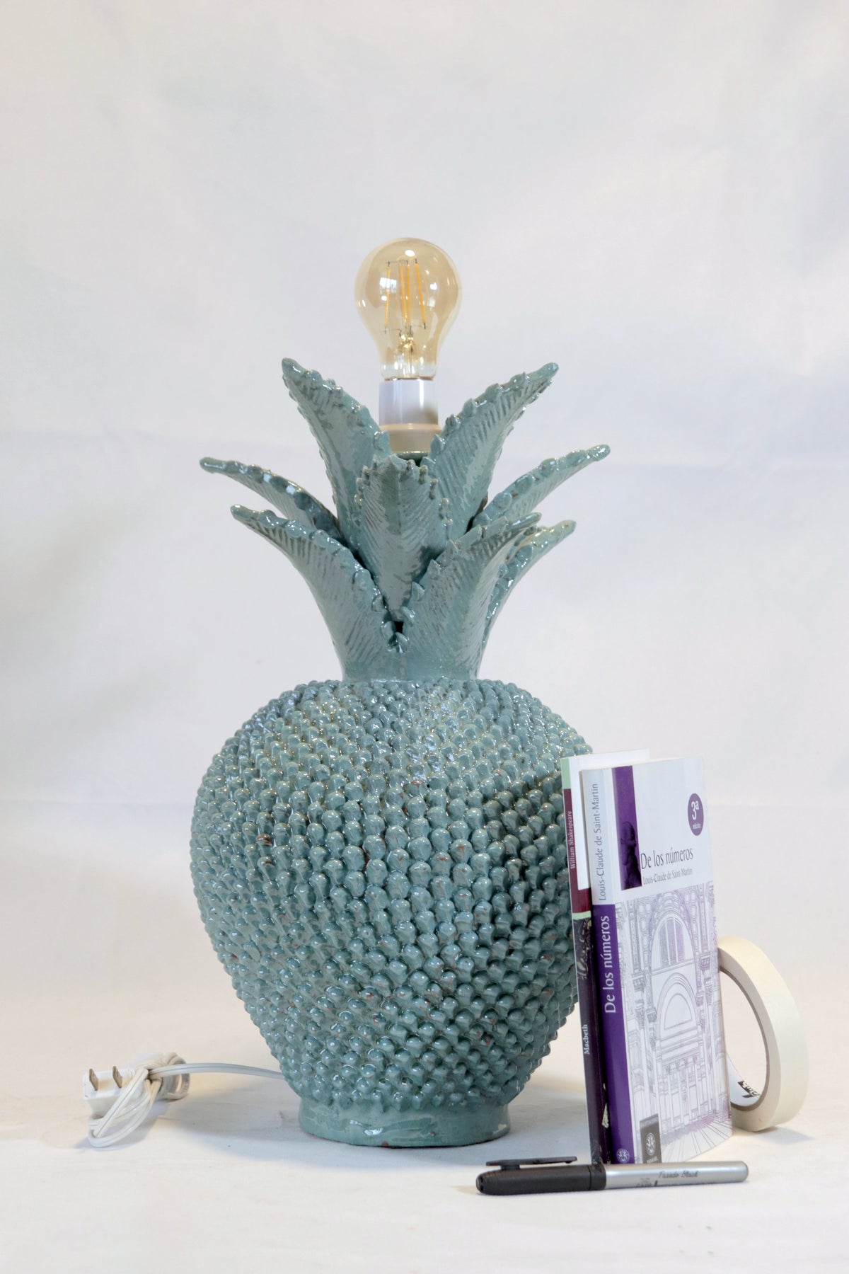 Lámpara de Piña michoacana de barro - 43 cm. 17 in.