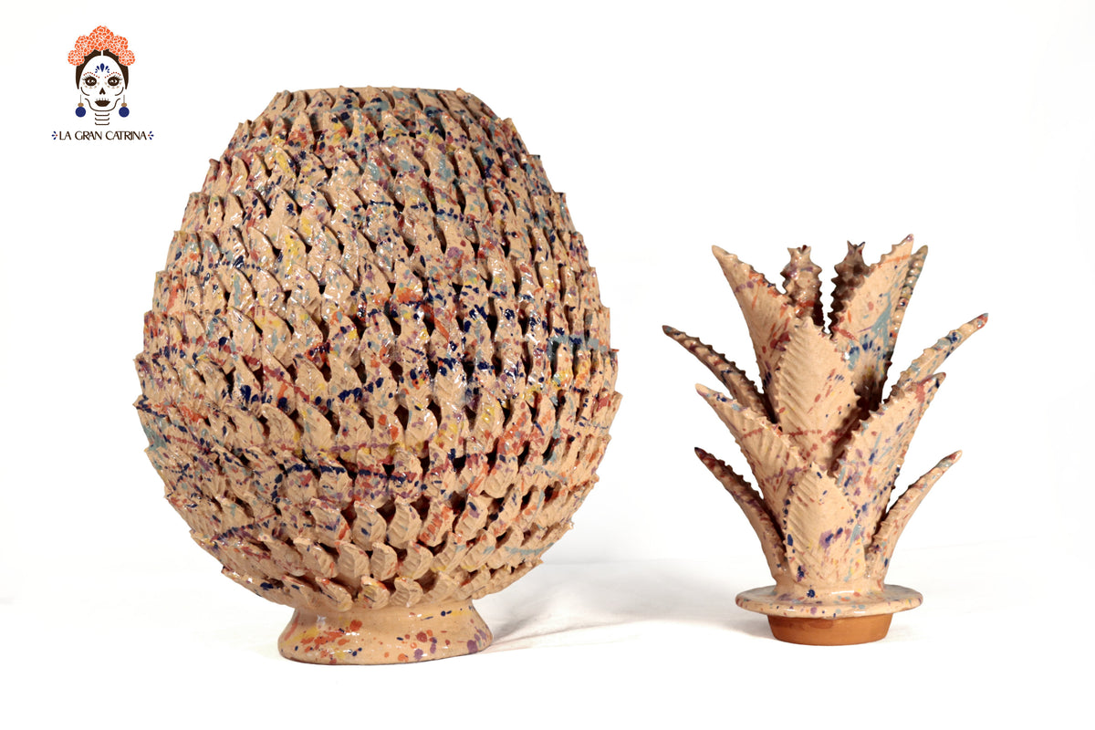 Piña michoacana de barro - 65 cm. 26 in. - Salpicada de Colores Piña