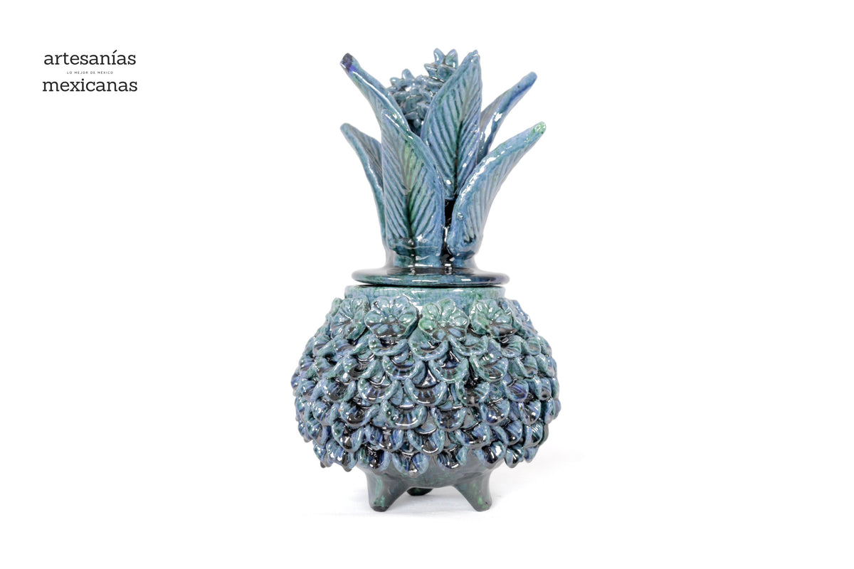 Piña marino de barro vidriado - 28 cm. 11 in.