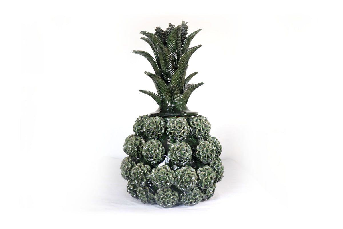 Piña michoacana de barro - Verde de Rosas - 53 cm. 20.8 in.