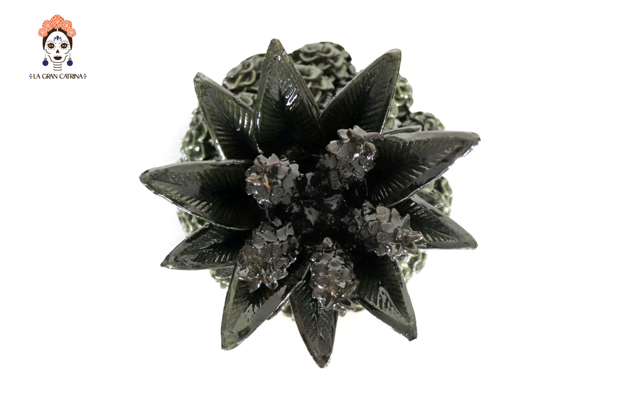 Piña michoacana de barro - Verde de Rosas - 53 cm. 20.8 in.