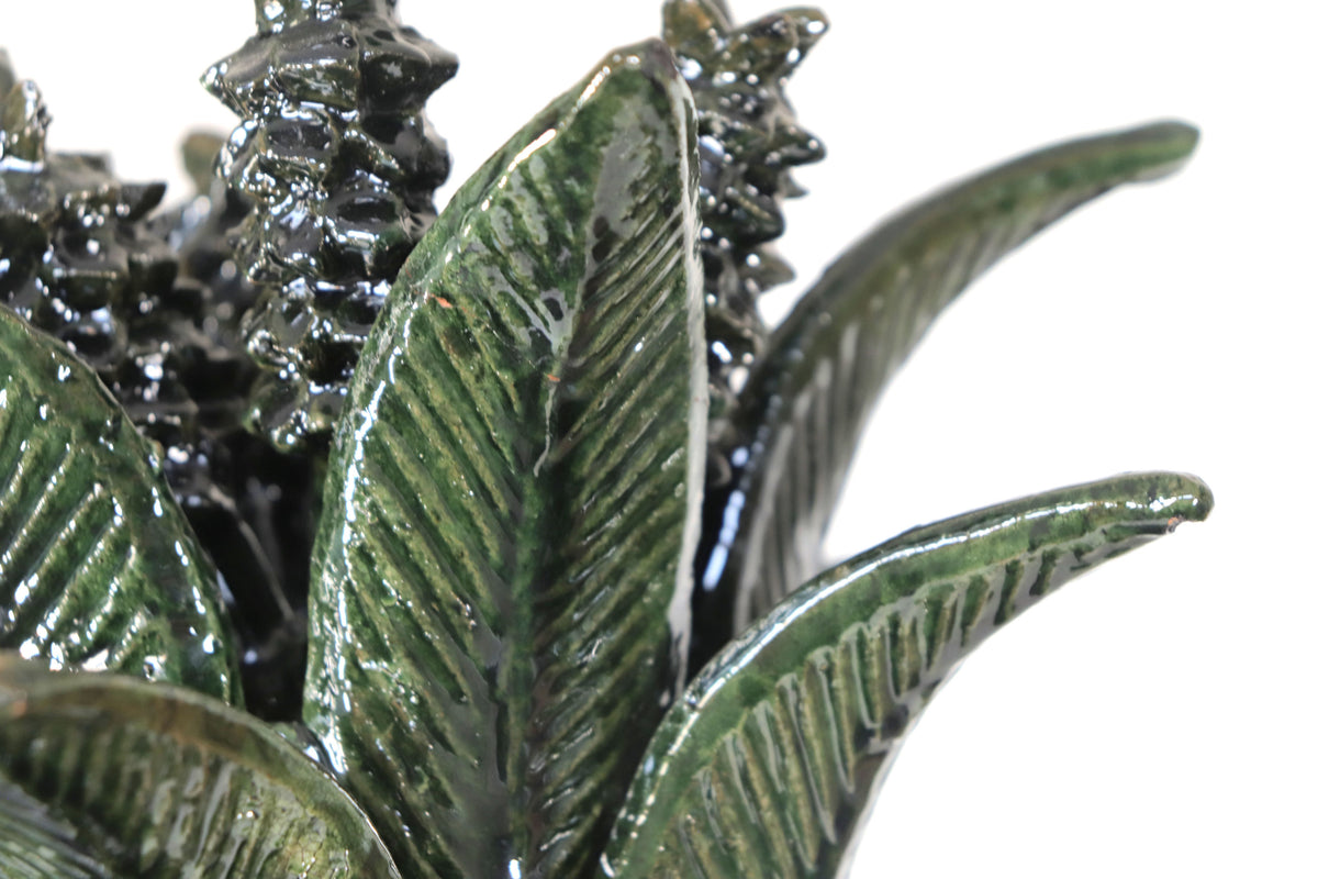 Piña michoacana de barro - Verde de Rosas - 53 cm. 20.8 in.