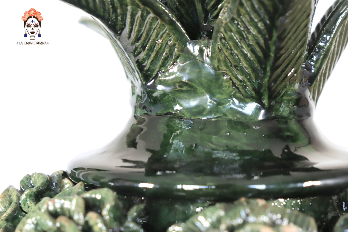 Piña michoacana de barro - Verde de Rosas - 53 cm. 20.8 in.