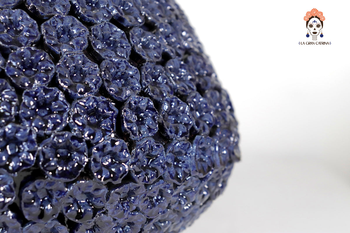 Piña de Disco - Flores azules - 50 cm. 19.6 in.