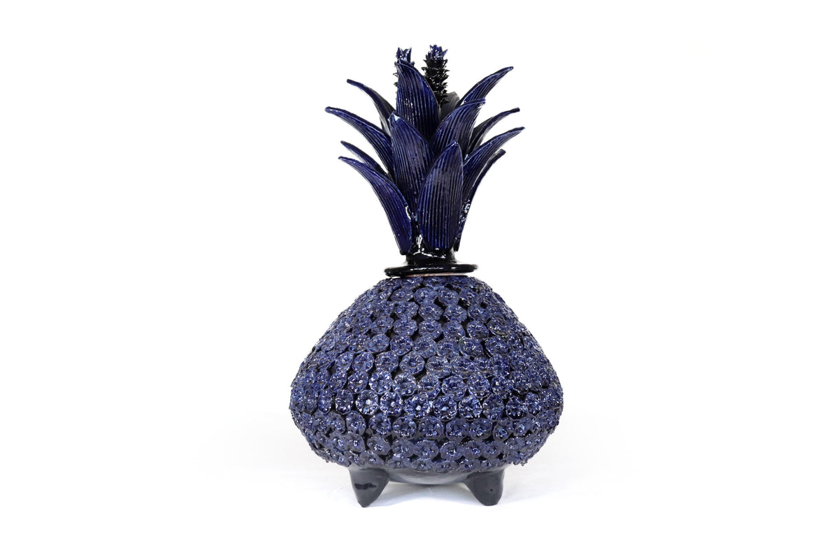 Piña de Disco - Flores azules - 50 cm. 19.6 in.