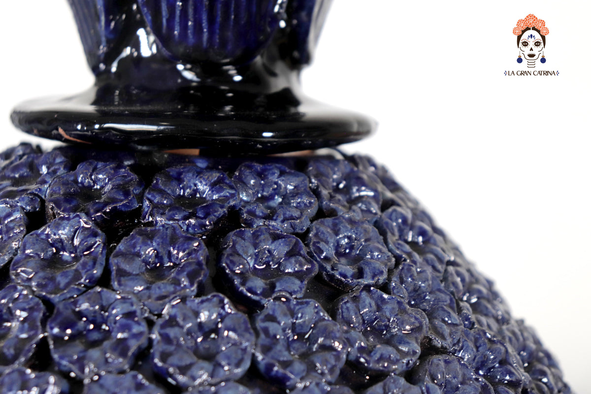 Piña de Disco - Flores azules - 50 cm. 19.6 in.