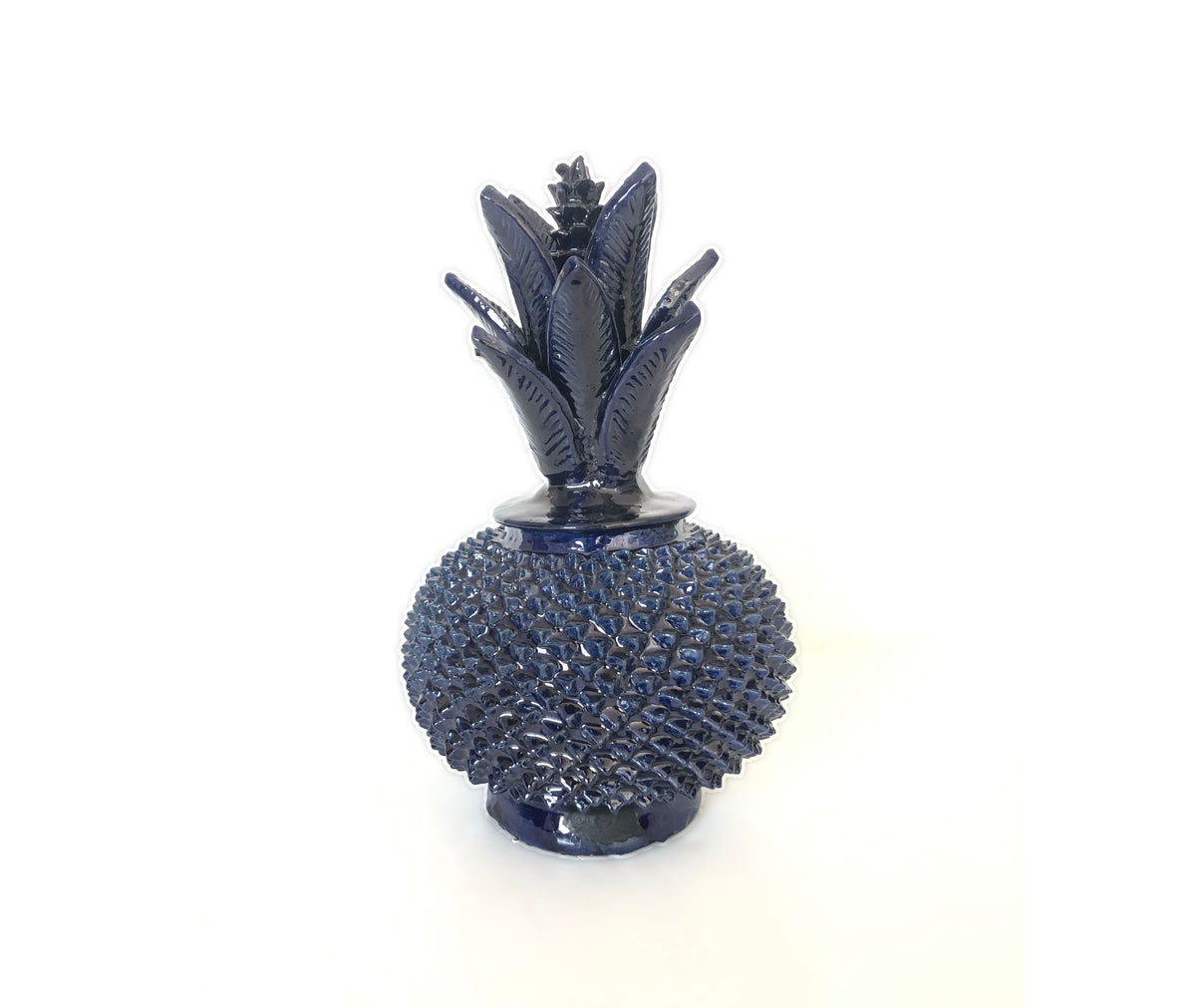 Piña michoacana de barro - Azul de picos - 32 cm. 13 in.