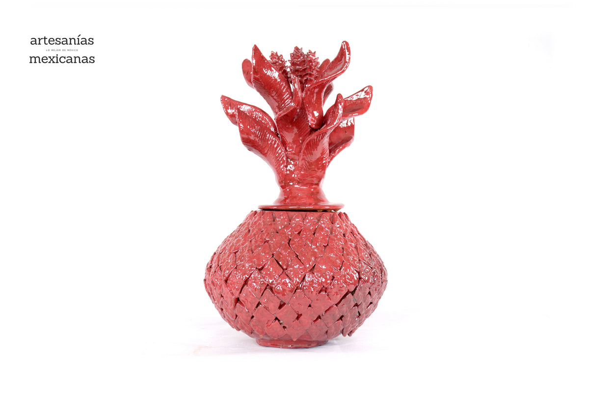 Piña roja de tapa ondulada - 41 cm. 16 in.