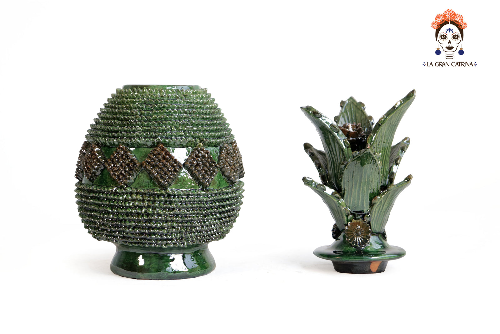 Piña Michoacana Verde de Picos con Rombos - 40 cm. 16 in. Piña