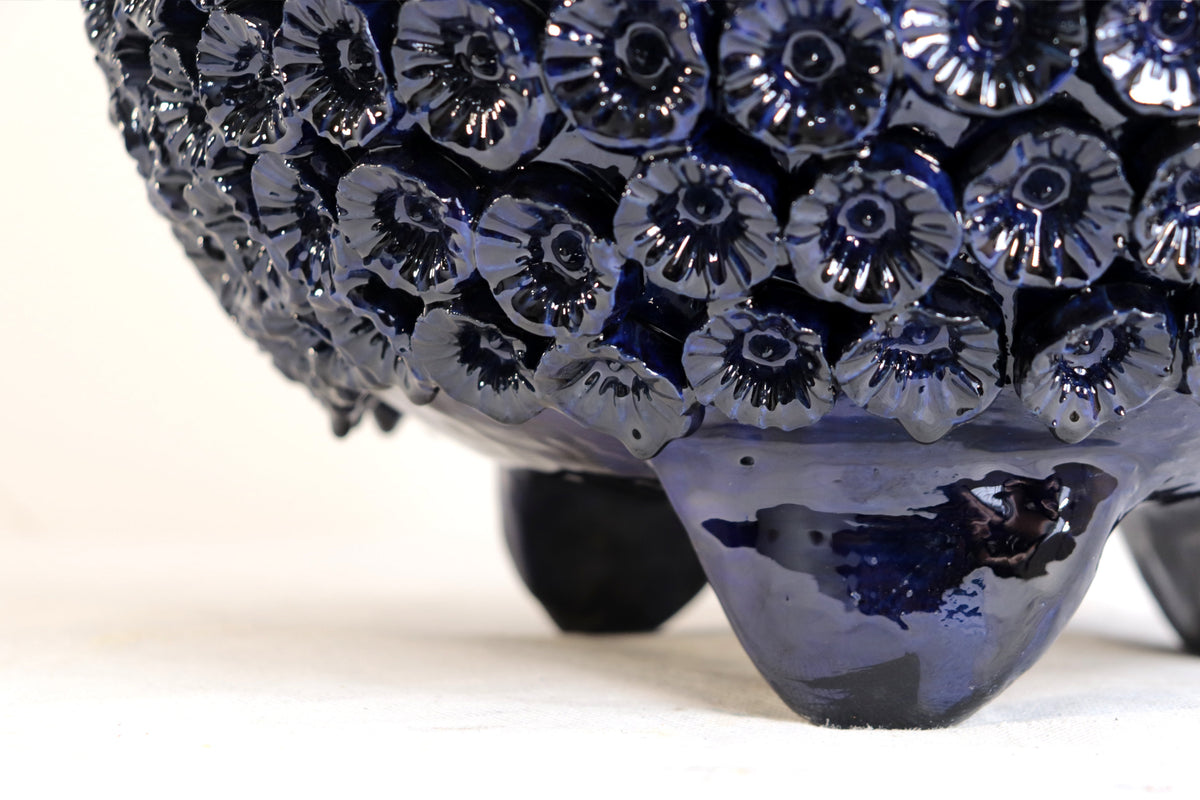 Comanja Azul con Flores - 48 cm. 18.8 in.