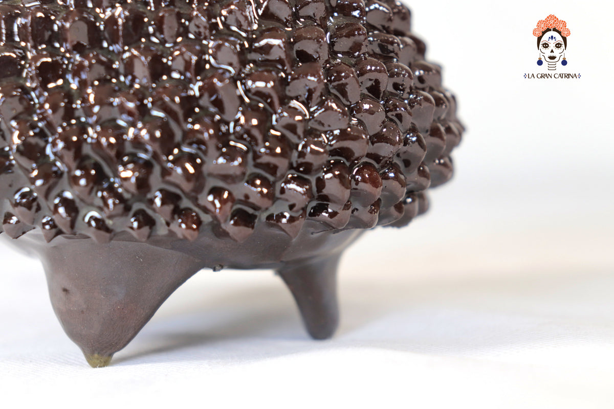 Piña café de punteado barro vidriado - 19 cm. 7.7 in.