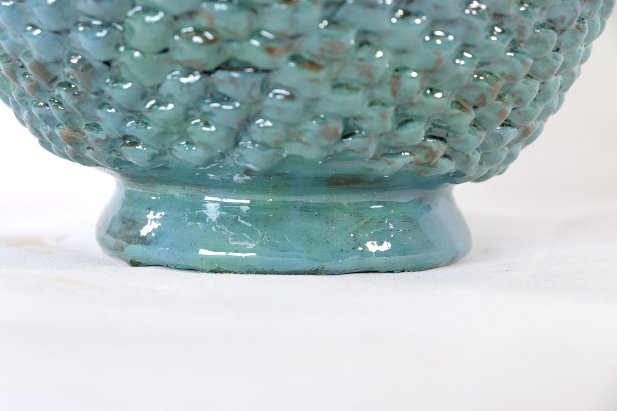 Piña turquesa de tejido de tapa ondulada - 50 cm. 20 in.