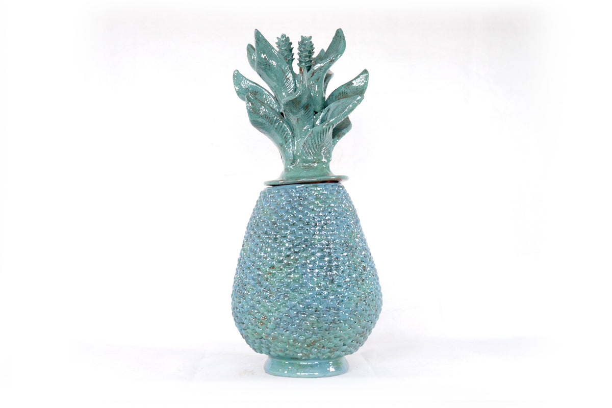 Piña turquesa de tejido de tapa ondulada - 50 cm. 20 in.
