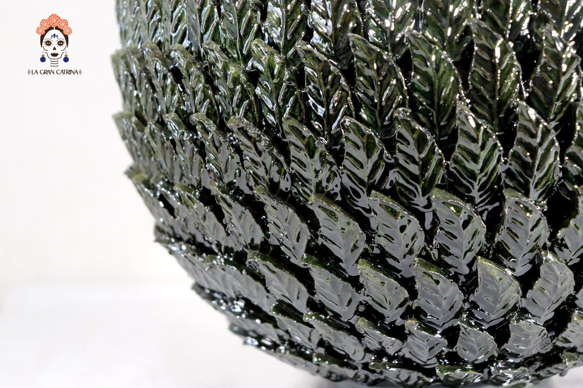 Piña michoacana de barro - 70 cm. 27.5 in. - Verde Piña