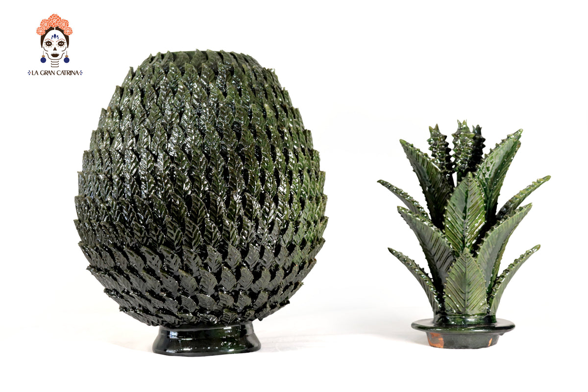 Piña michoacana de barro - 70 cm. 27.5 in. - Verde Piña