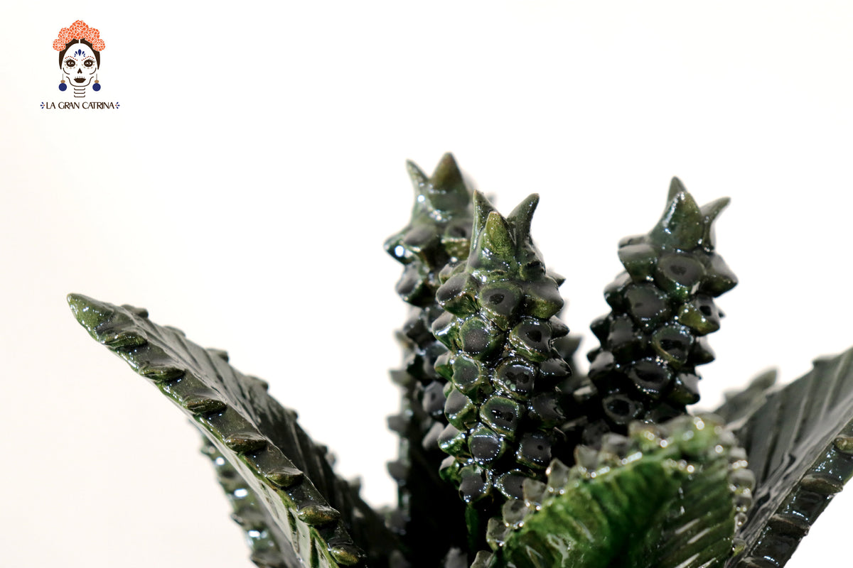 Piña michoacana de barro - 70 cm. 27.5 in. - Verde Piña