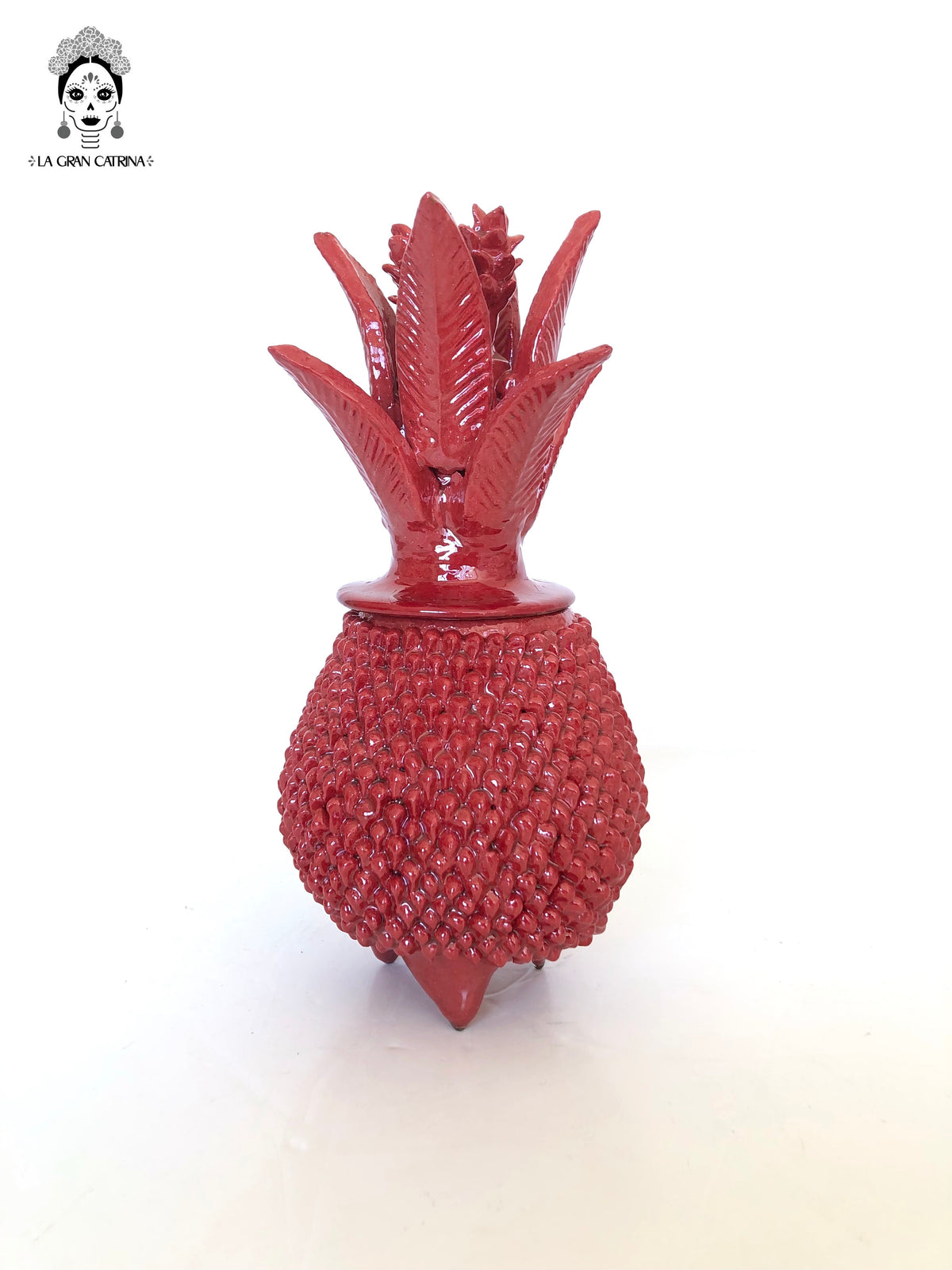 Piña michoacana de barro - Picos rojos - 28 cm. 11 in.